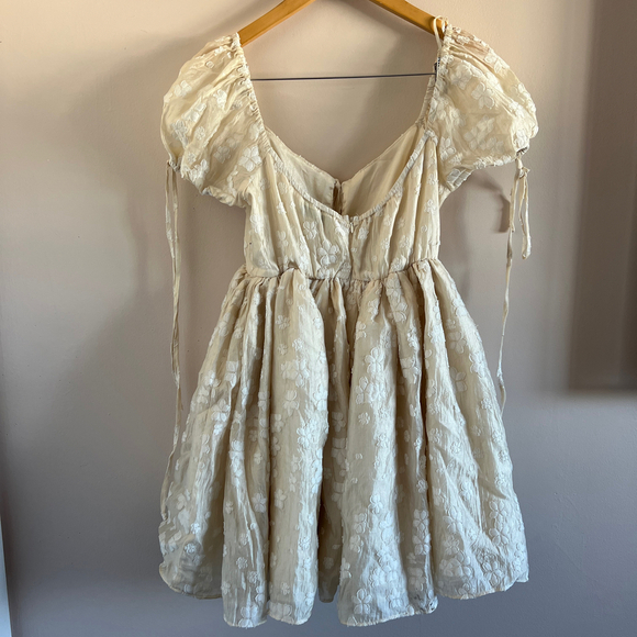 Hazel Boutique | Embroidered Cream Mini Dress - Picture 5 of 6